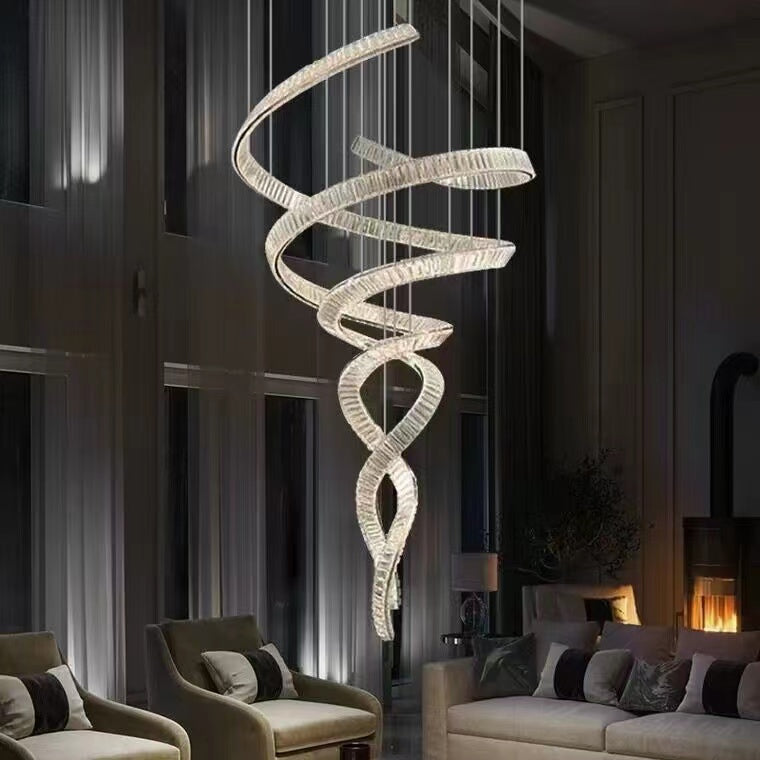 Morylighting Grand Spiral K9 Crystal Chandelier - formal American dining room