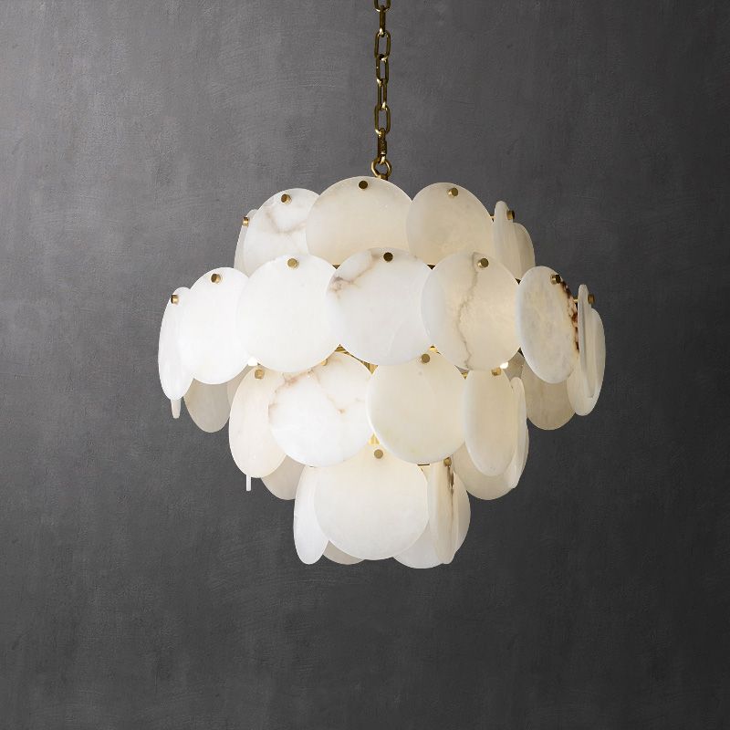 Morylighting Grand Tiered Alabaster Round Chandelier - Background Shot