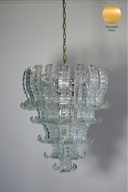 1970s Felci-Style Art Glass Tiered Chandelier - view 13 | morylighting