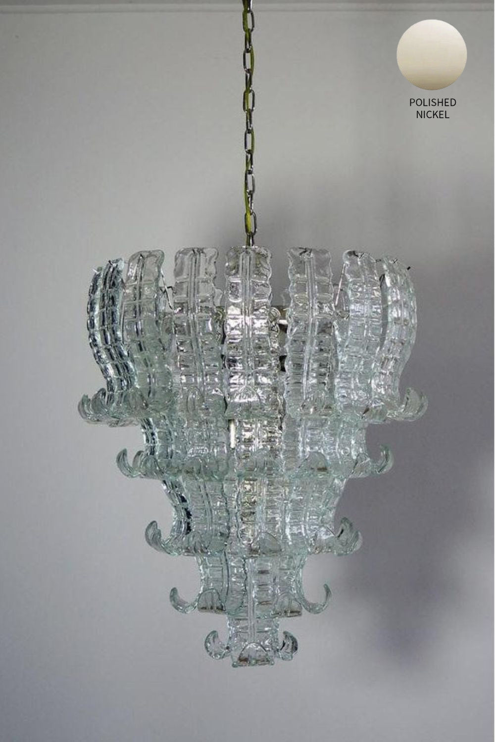 1970s Felci-Style Art Glass Tiered Chandelier - view 12 | morylighting