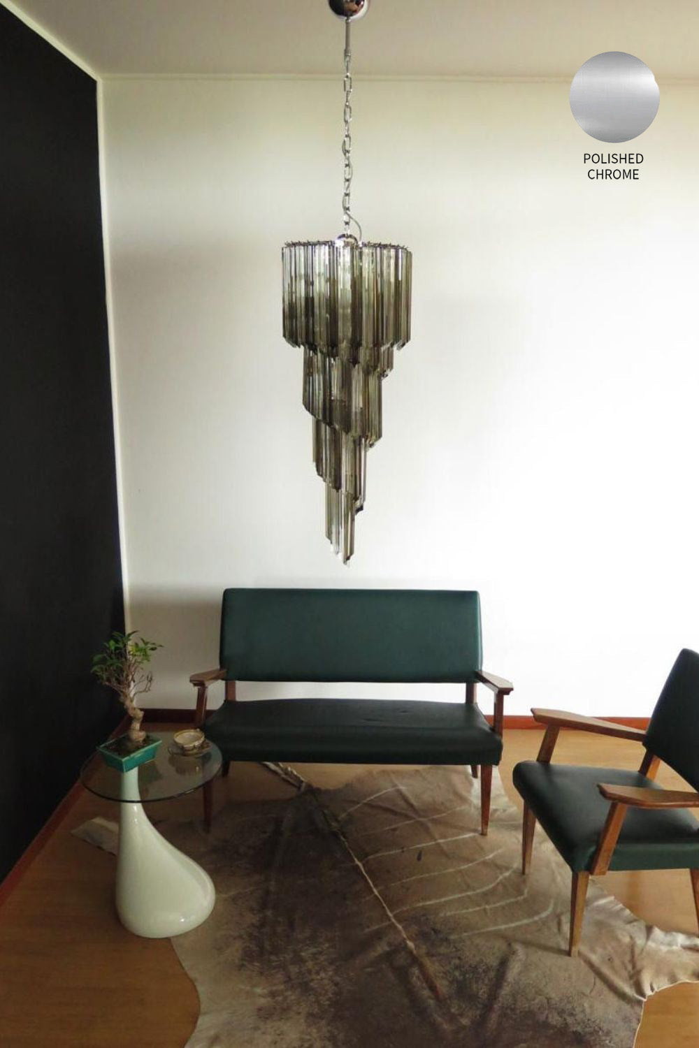 1983 Smoked Glass Prism Chandelier - view 14 | morylighting