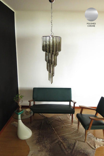 1983 Smoked Glass Prism Chandelier - view 14 | morylighting