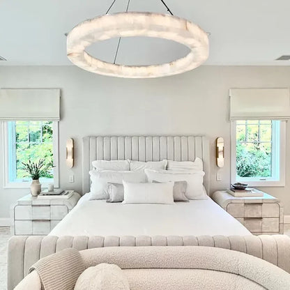 Art Alabaster Ring Chandelier for Living Room/Bedroom