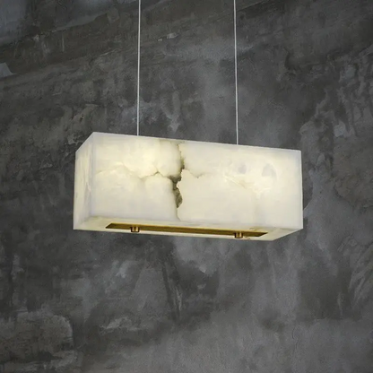Alabaster Cuboid Dining Room Chandelier 17" L