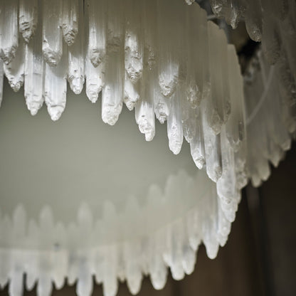 Art Selenite Layer Round Chandelier - morylighting