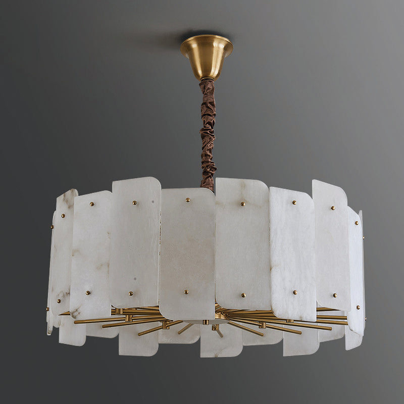 Lorry Alabaster Round Chandelier 20" 31"