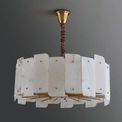 Lorry Alabaster Round Chandelier 20" 31"