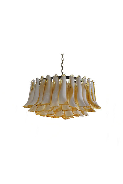 Amber Art Glass Petal Chandelier | morylighting