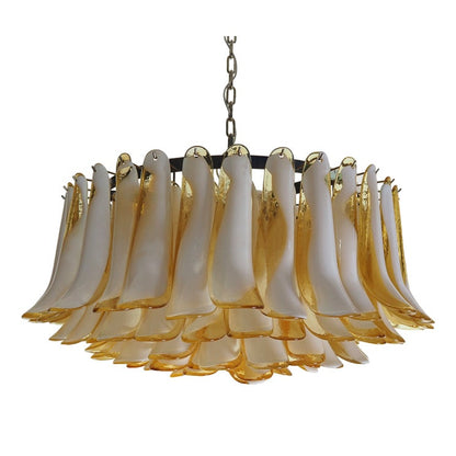Amber Art Glass Petal Chandelier - view 14 | morylighting
