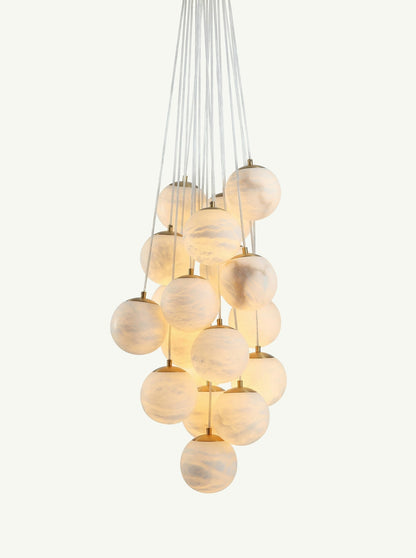 Aspen Alabaster 19 Light Chandelier 33.5"