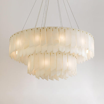 Alabaster Cascade Tiered Chandelier 27.6