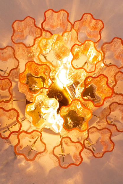 Vintage Pink Murano Tronchi Glass Ceiling Light - view 10 | morylighting