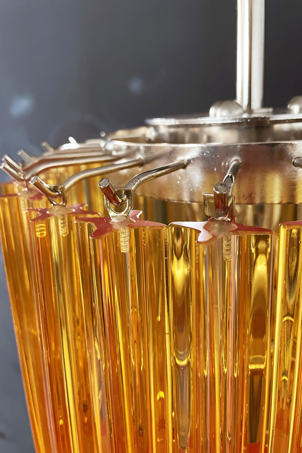 Amber Murano Glass Prism Spiral Chandelier - view 7 | morylighting
