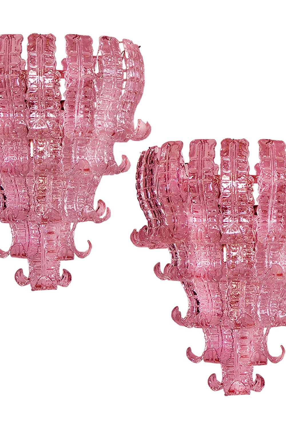 Art pink glass Felci chandelier - view 11 | morylighting