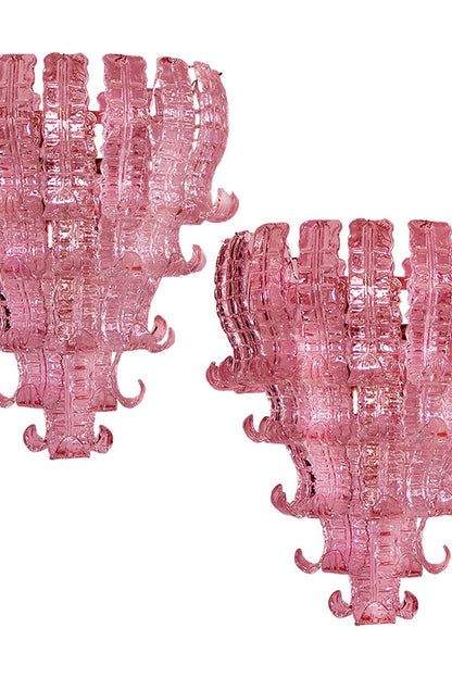 Art pink glass Felci chandelier - view 11 | morylighting
