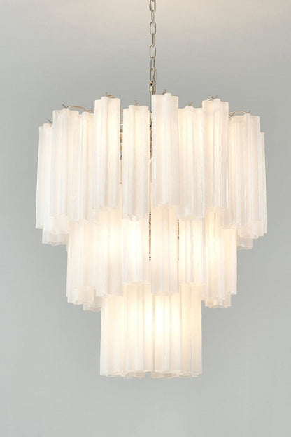 Three-tier Art frosted white glass chandelier - view 8 | morylighting