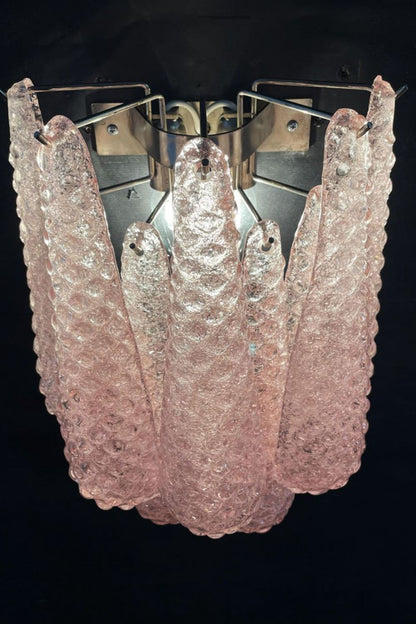 1970s Pink Art Glass Petal Wall Lamp - view 8 | morylighting