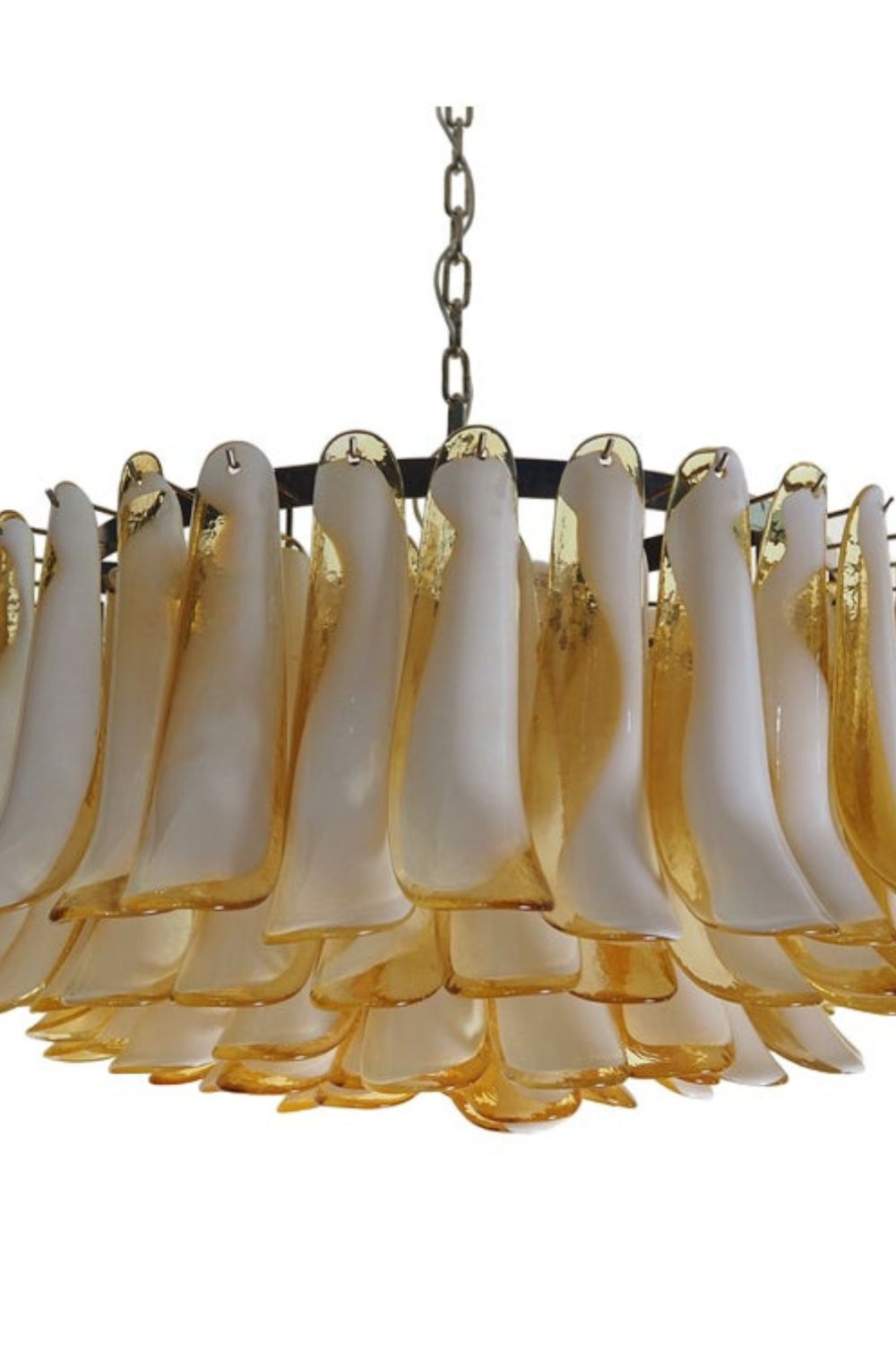 Amber Art Glass Petal Chandelier - view 13 | morylighting
