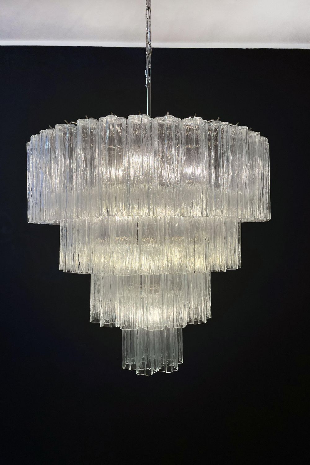 Art clear glass tiered chandelier - view 12 | morylighting