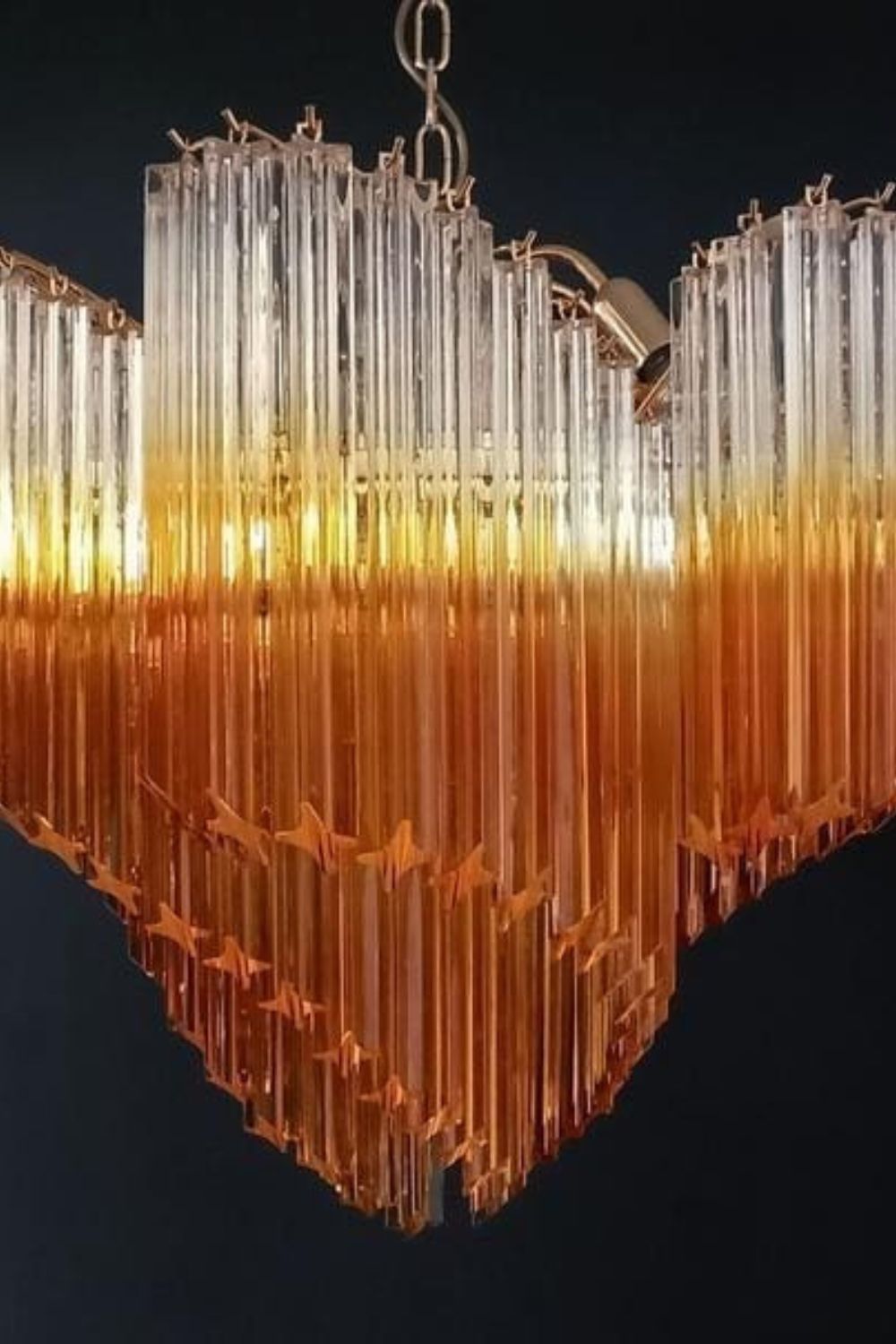 Shaded Amber Art Crystal Prism Chandelier - view 7 | morylighting