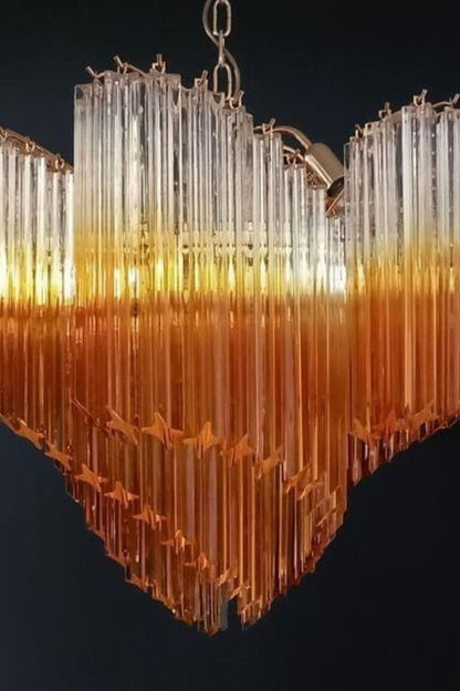 Shaded Amber Art Crystal Prism Chandelier - view 7 | morylighting