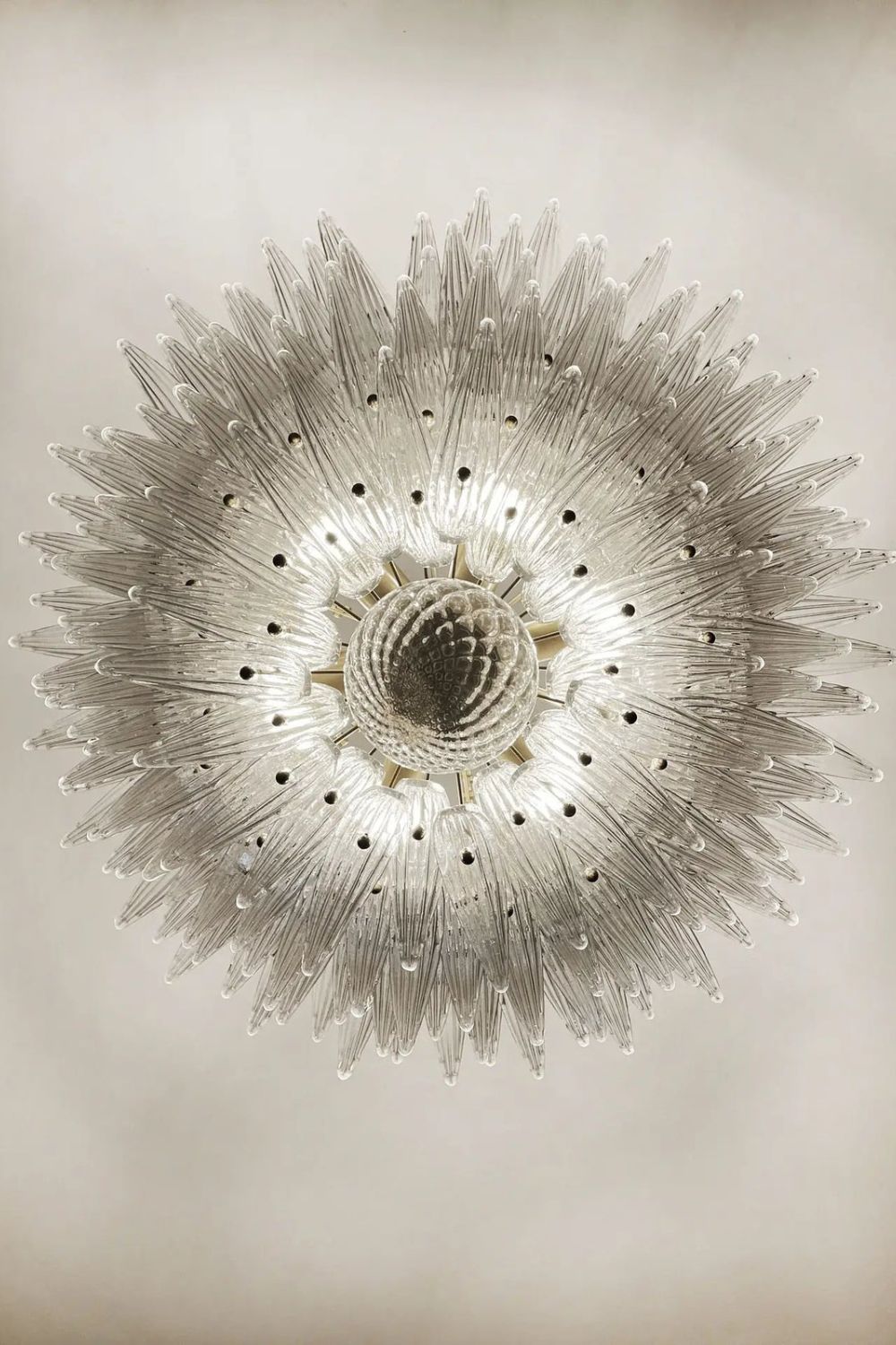 Art Palm Leaf 4-Tier Clear Glass Chandelier - view 8 | morylighting