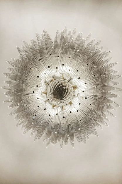 Art Palm Leaf 4-Tier Clear Glass Chandelier - view 8 | morylighting