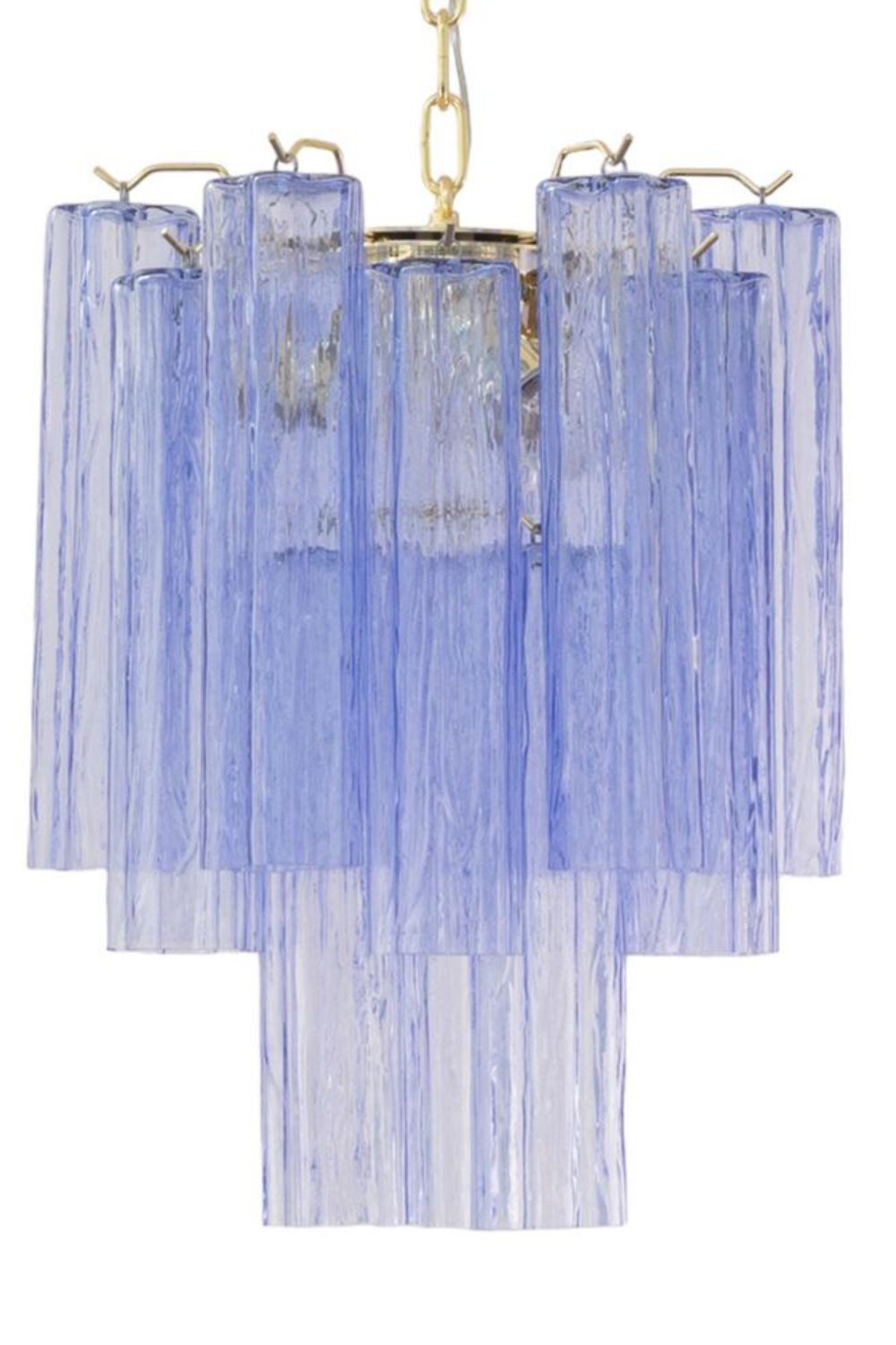 Vintage Art Blue-Purple Glass Tube Chandelier - view 11 | morylighting