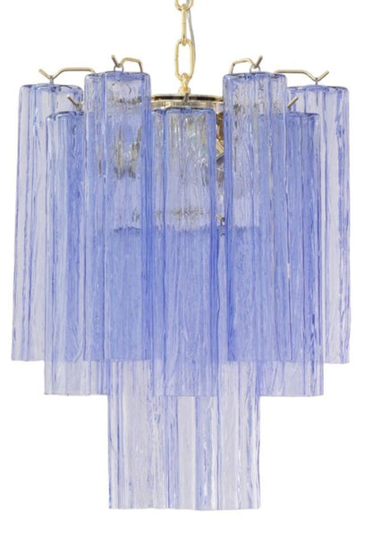 Vintage Art Blue-Purple Glass Tube Chandelier - view 11 | morylighting