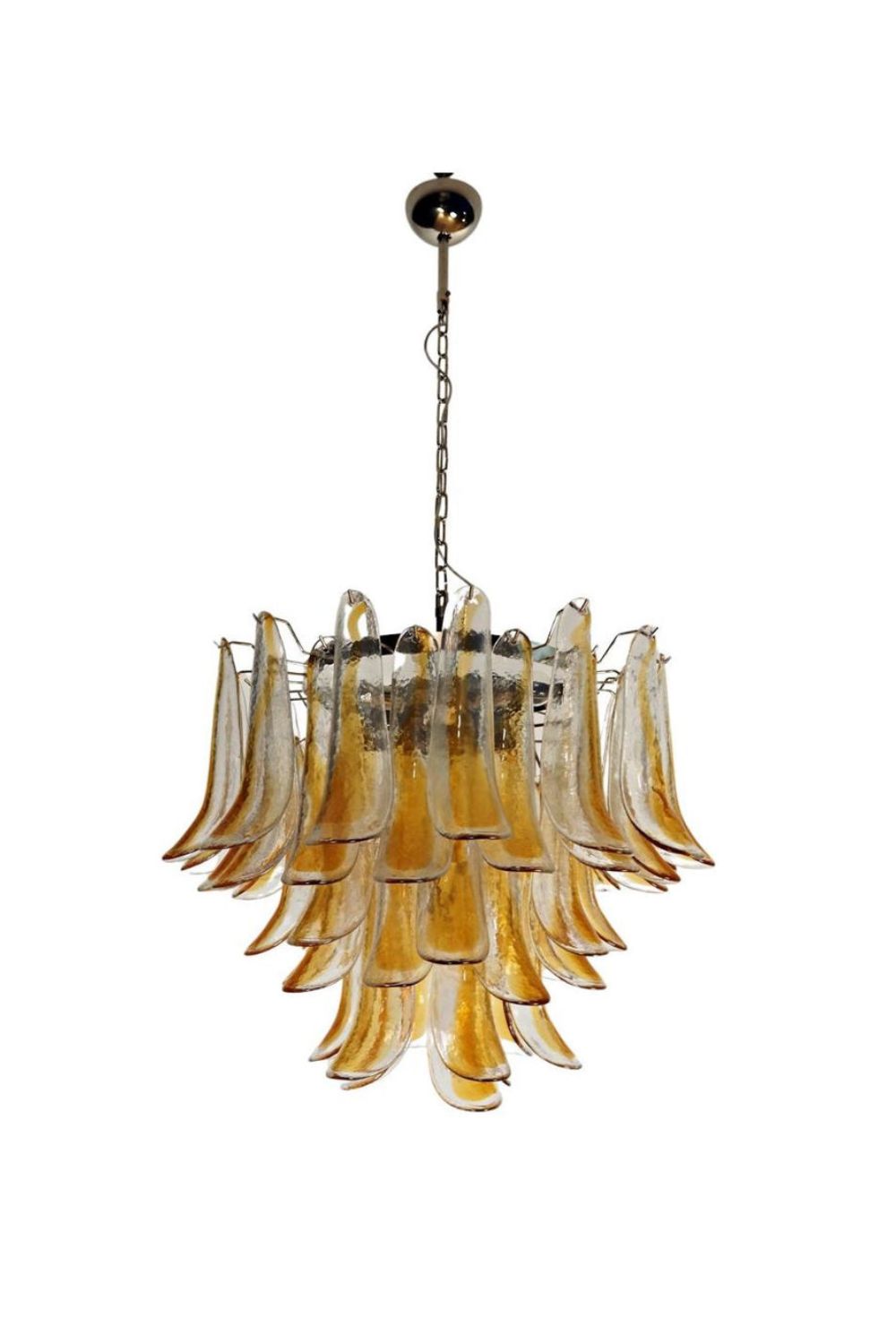 Mazzega Amber Glass Petal Chandelier | morylighting