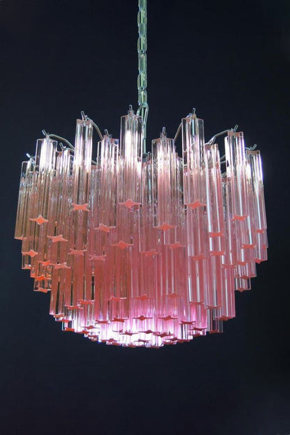 Venetian Pink Crystal Tube Art Chandelier - view 5 | morylighting