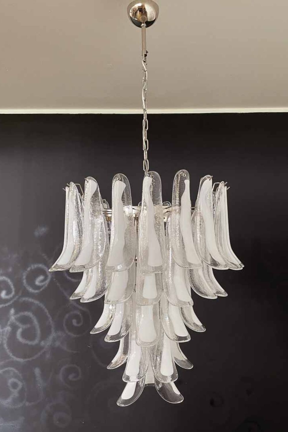 Clear Art Glass Petal Chandelier - view 9 | morylighting