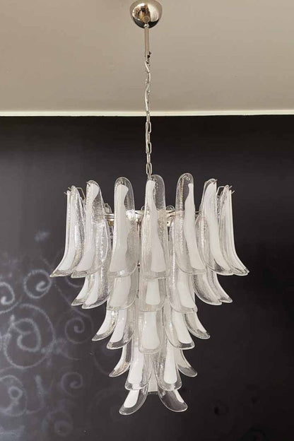 Clear Art Glass Petal Chandelier - view 9 | morylighting