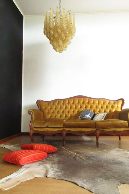Art Handcrafted Golden Glass Chandelier - view 7 | morylighting