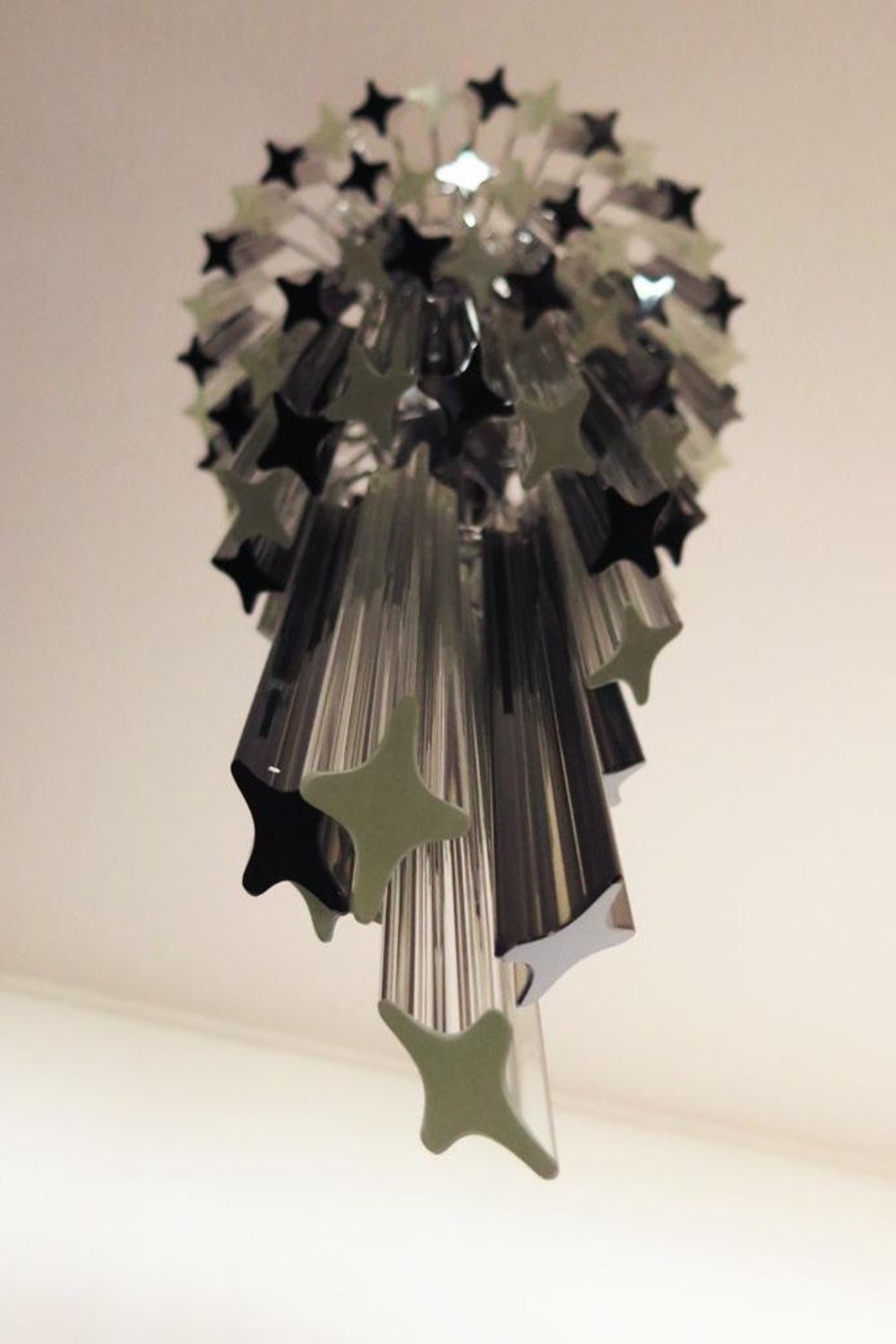1983 Smoked Glass Prism Chandelier - view 9 | morylighting