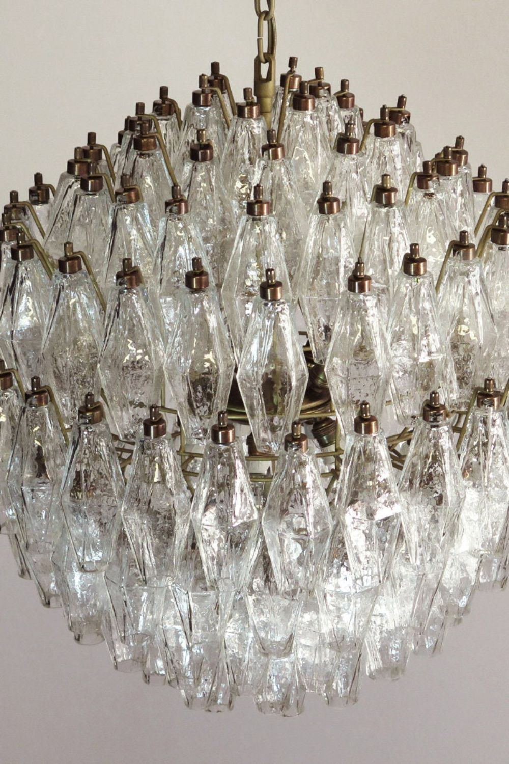 spherical Clear Art Polyhedron Glass Chandelier - view 8 | morylighting