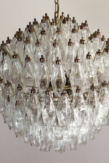 spherical Clear Art Polyhedron Glass Chandelier - view 8 | morylighting