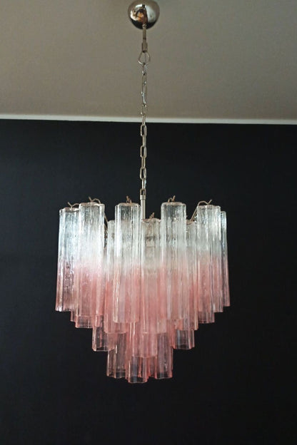 Pink Gradient Art Glass Tube Chandelier - view 8 | morylighting