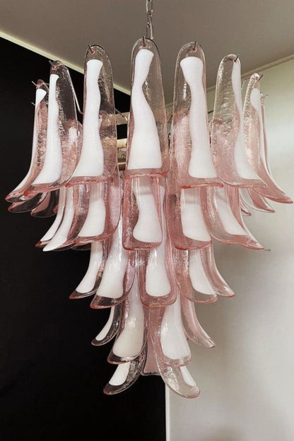 Art Blush Pink Glass Petal Chandelier - view 8 | morylighting