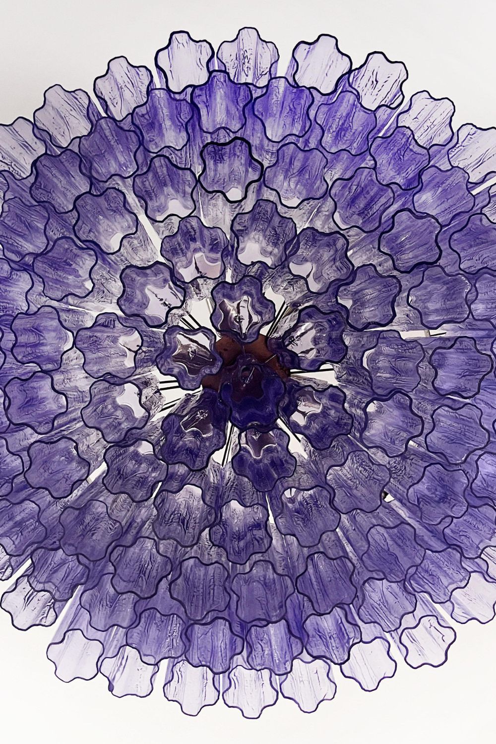 Italian Modernist Purple Art Glass Tube Chandelier - view 12 | morylighting