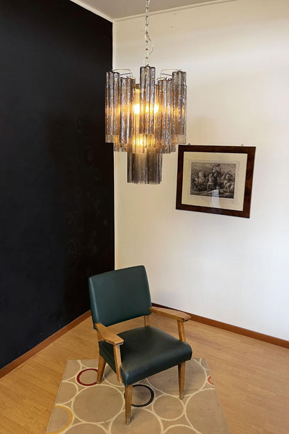 Vintage Smoked Glass Tube Chandelier - view 8 | morylighting
