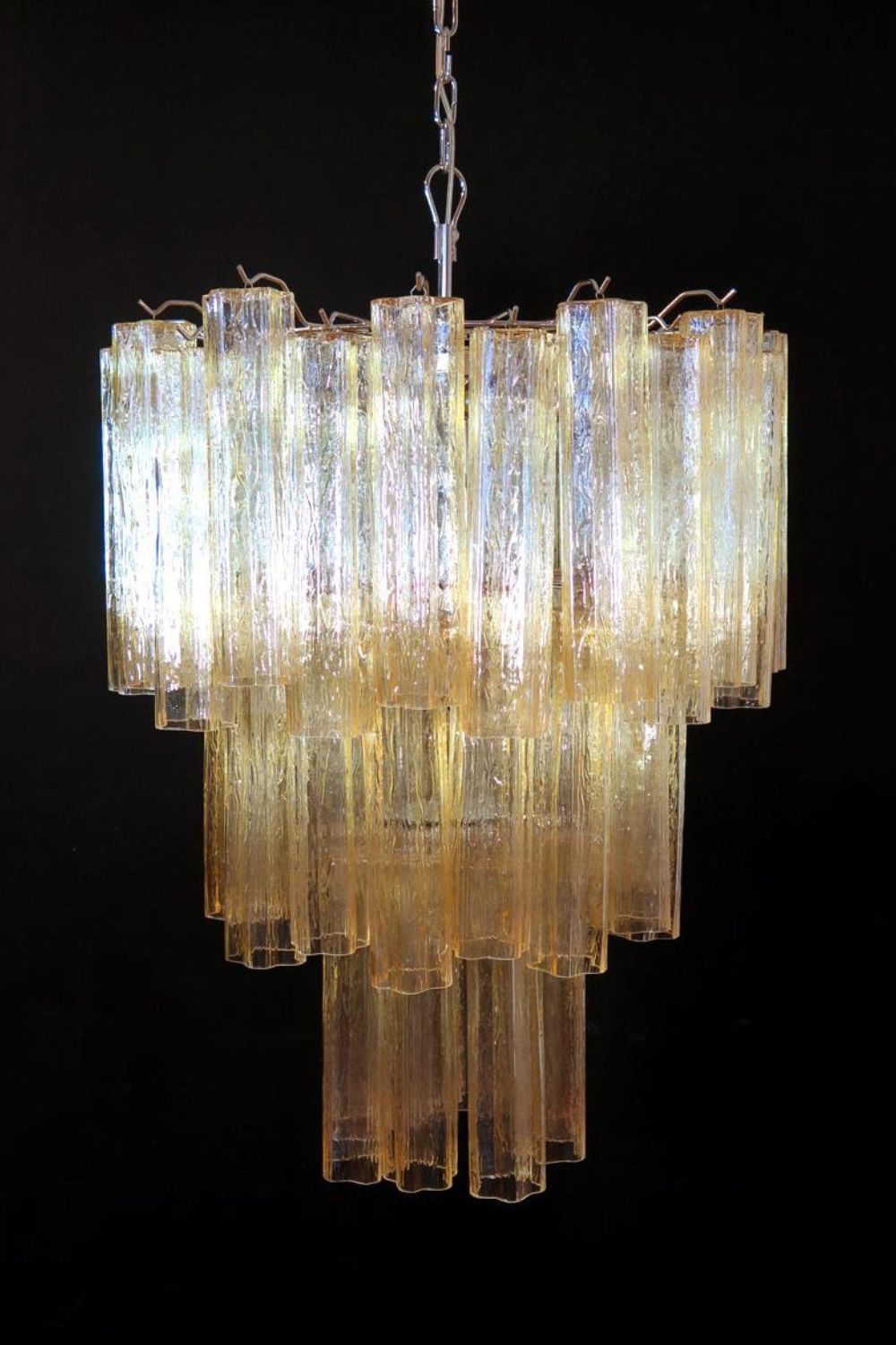 Three-Tier Yellow  Glass Art Chandelier - view 10 | morylighting