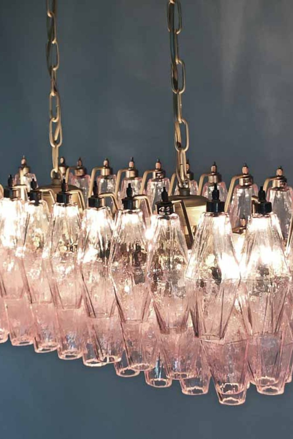 Art Poliedri Pink Glass Chandelier - view 10 | morylighting