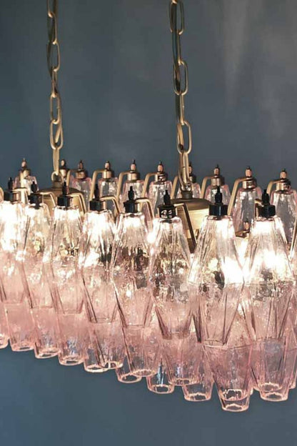 Art Poliedri Pink Glass Chandelier - view 10 | morylighting