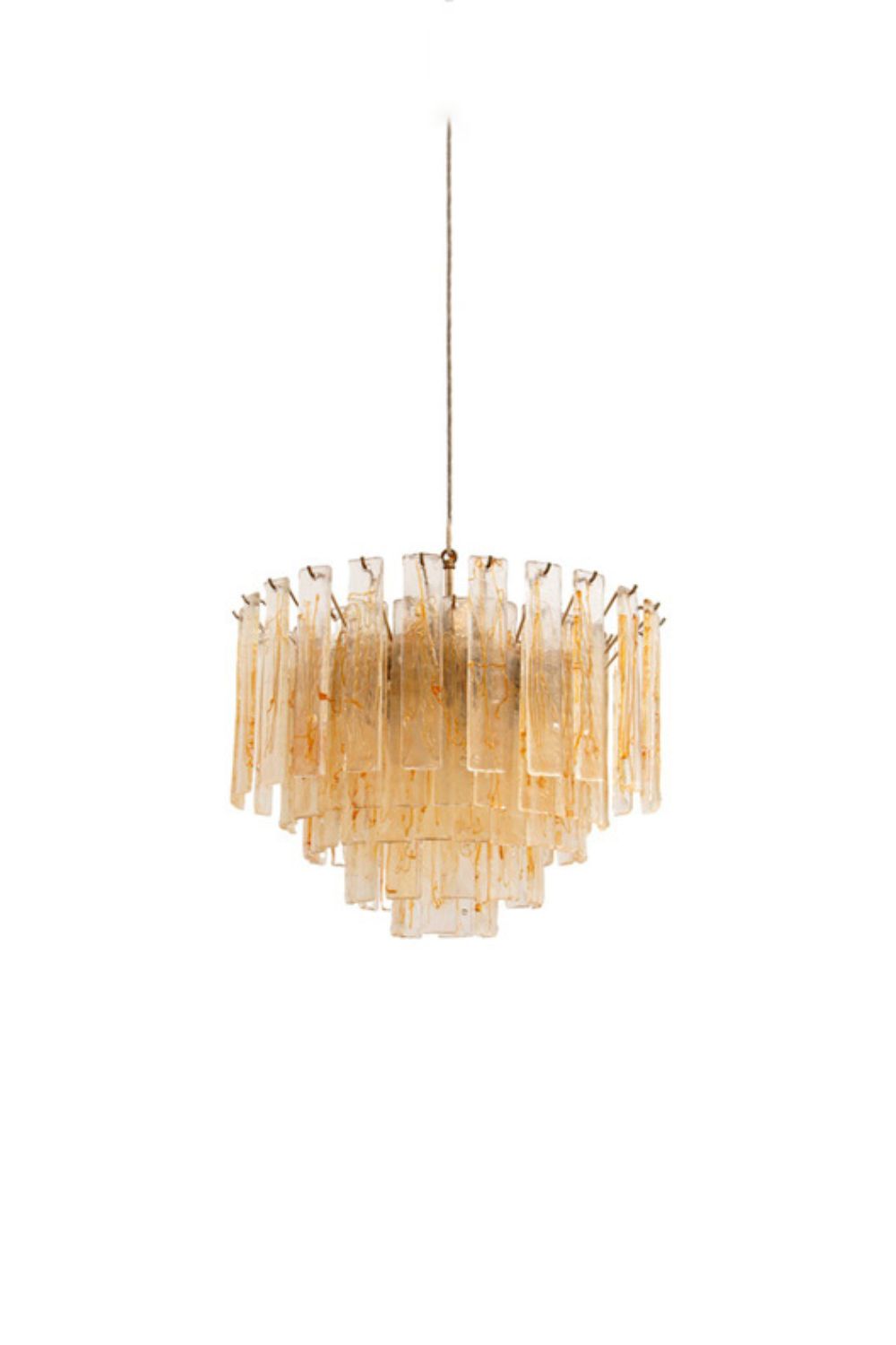 Amber Art Glass Tiered Chandelier | morylighting