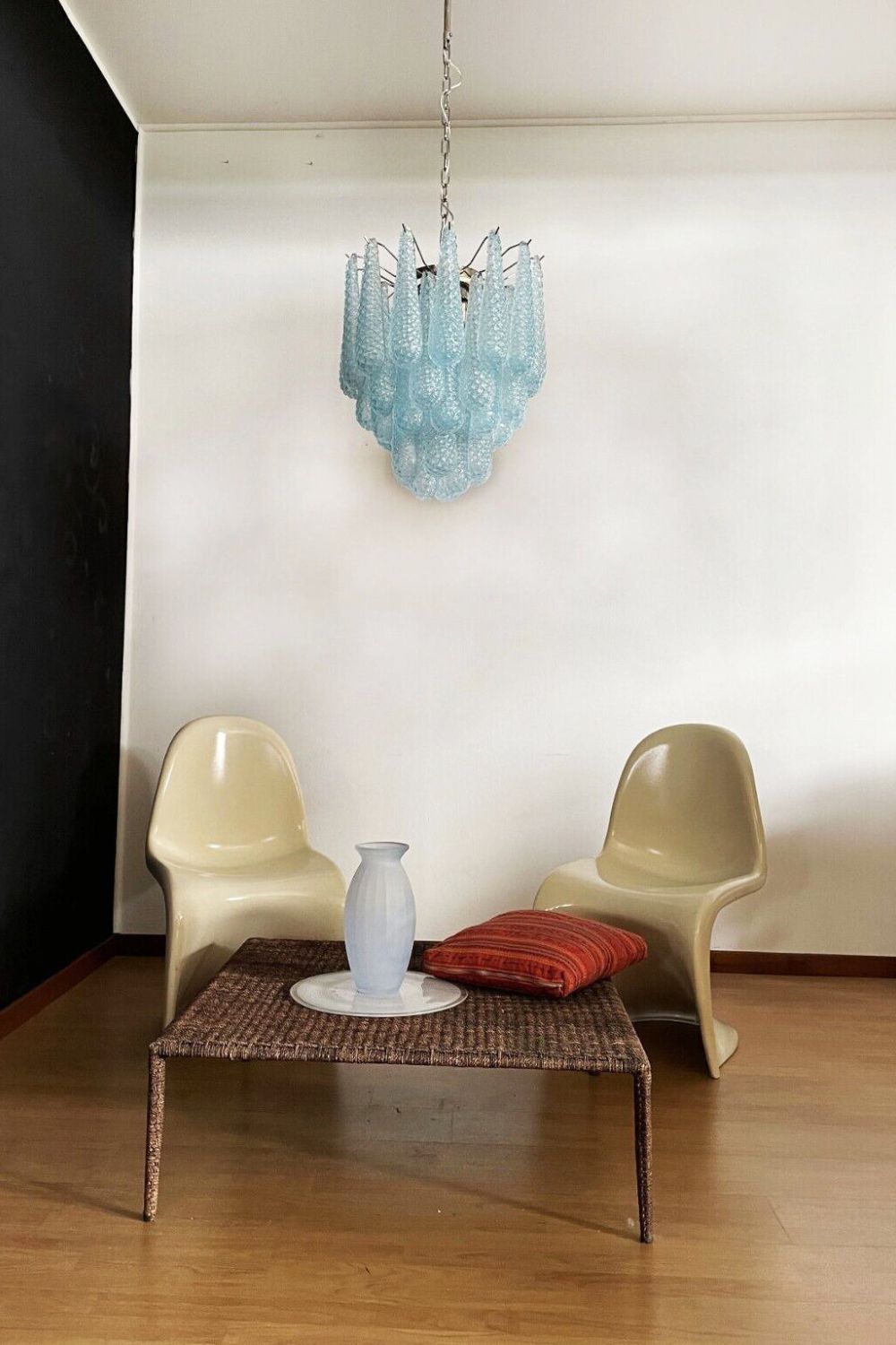 Vintage Italian Blue Art Teardrop Chandelier - view 2 | morylighting
