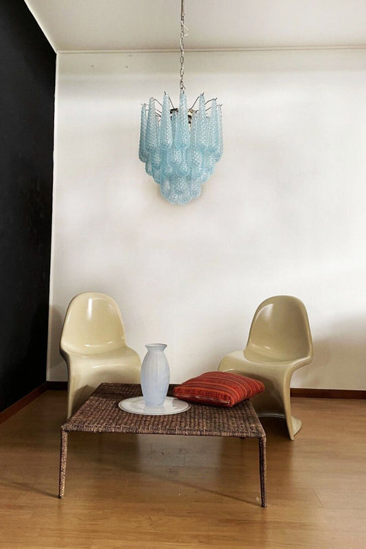 Vintage Italian Blue Art Teardrop Chandelier - view 2 | morylighting