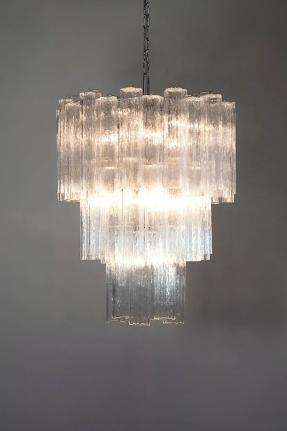 Art Venetian Clear Glass Tube Chandelier - view 6 | morylighting