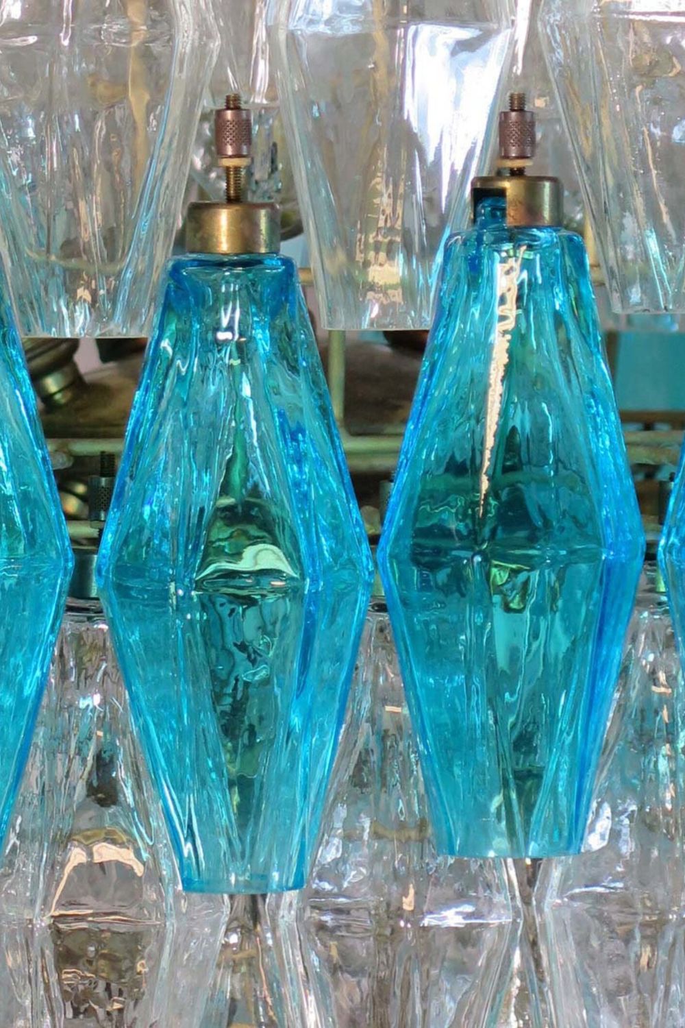 Blue and clear Art glass spherical chandelier - view 11 | morylighting