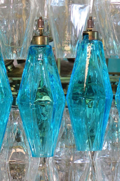 Blue and clear Art glass spherical chandelier - view 11 | morylighting